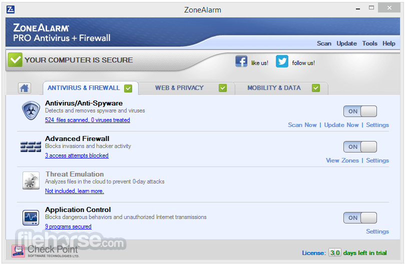 zonealarm pro antivirus firewall free download