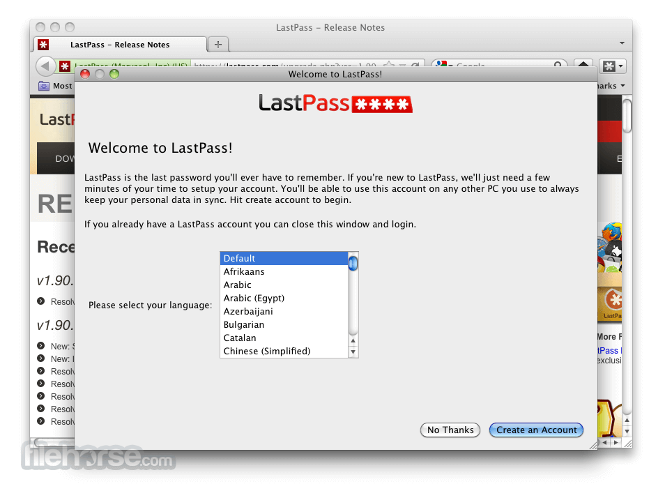 LastPass 4.93.0 Screenshot 1
