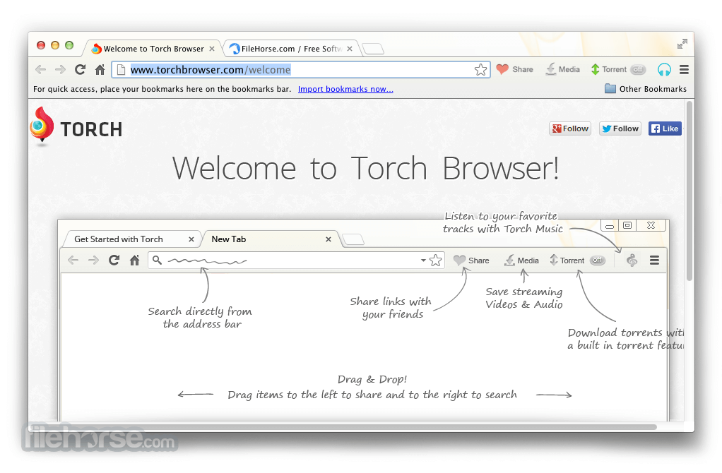 Torch Browser 29.0.0.7181 Screenshot 1