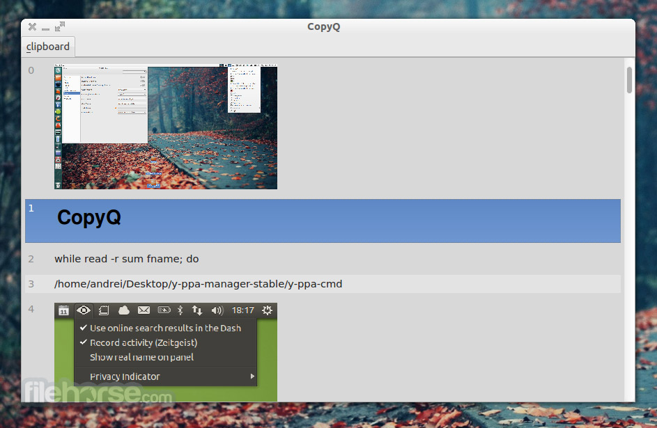CopyQ 2.6.0 Screenshot 1
