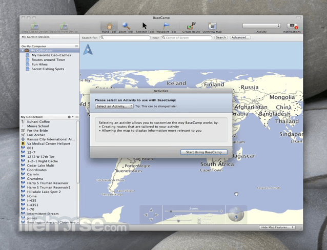 using garmin basecamp software