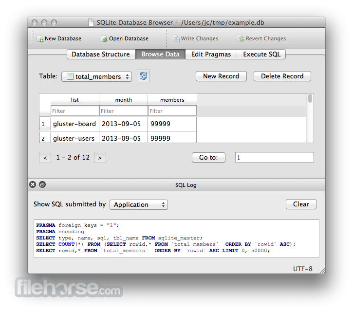 DB Browser for SQLite 3.12.2 Screenshot 1