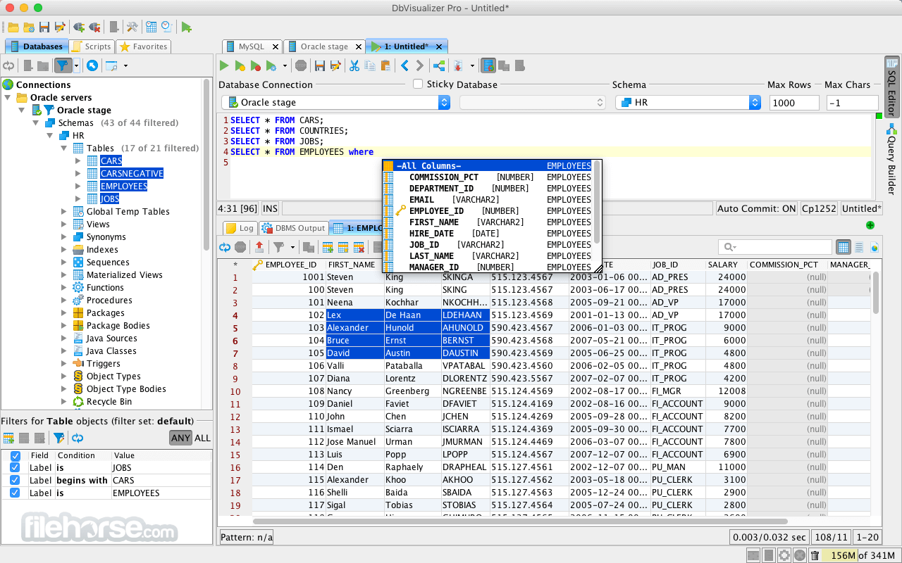 dbvisualizer describe command