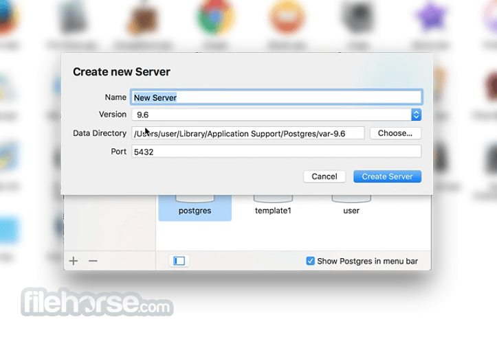 create database in postgresql mac