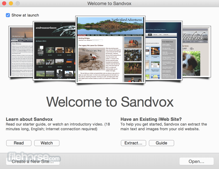 Sandvox 2.10.12 Build 29586 Captura de Pantalla 1