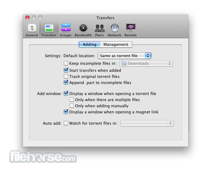 make mac transimison default for magnet torrent