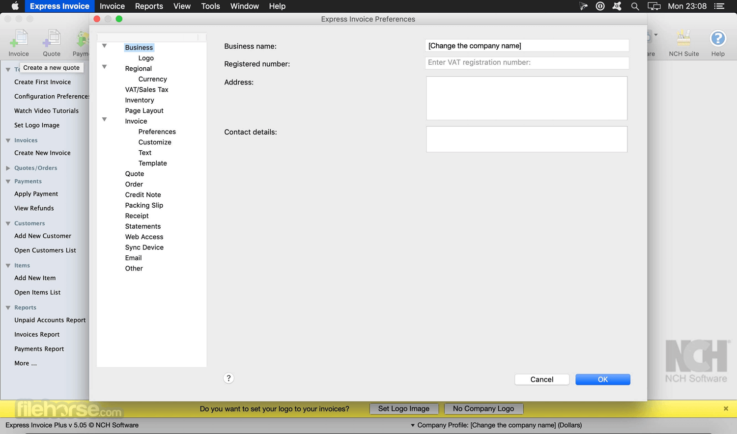 Express Invoice Invoicing Software 9.14 Screenshot 2