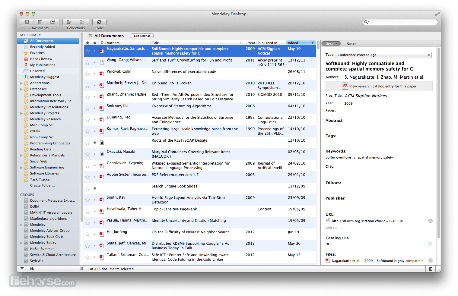 mendeley desktop duplicate files