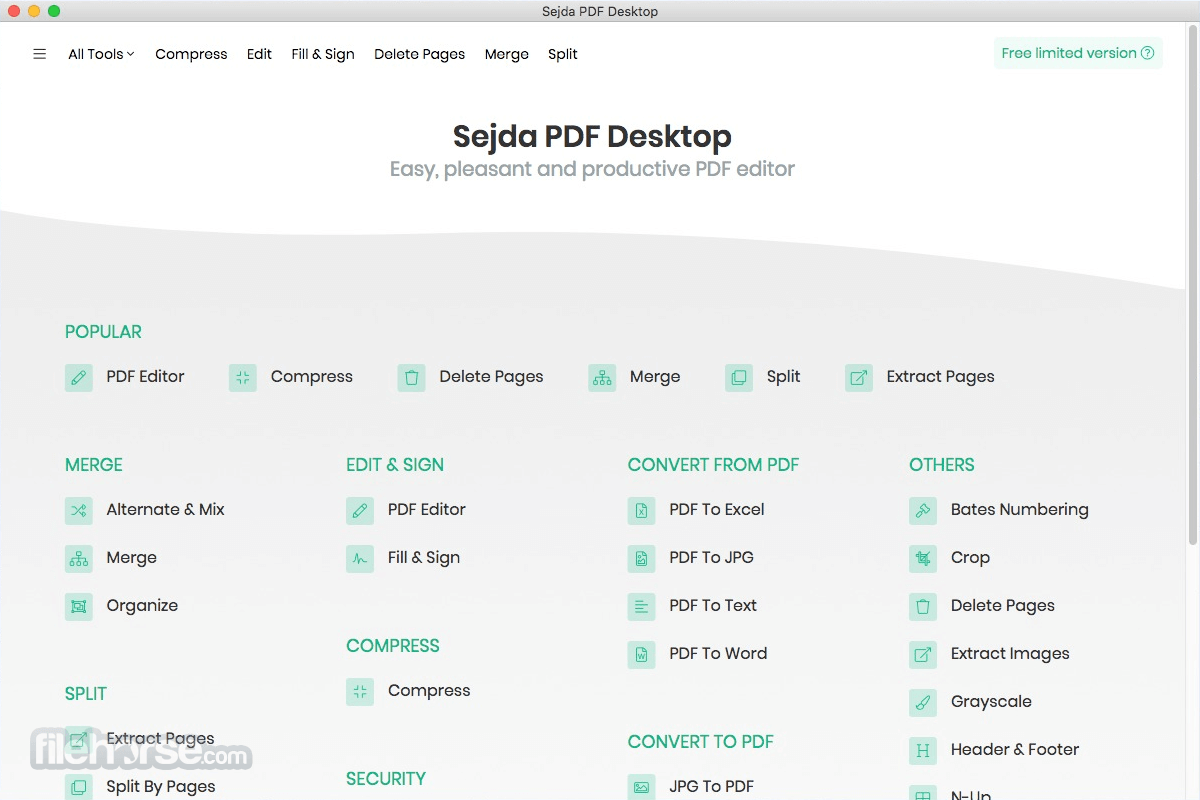 Sejda PDF Desktop 7.4.1 Captura de Pantalla 1