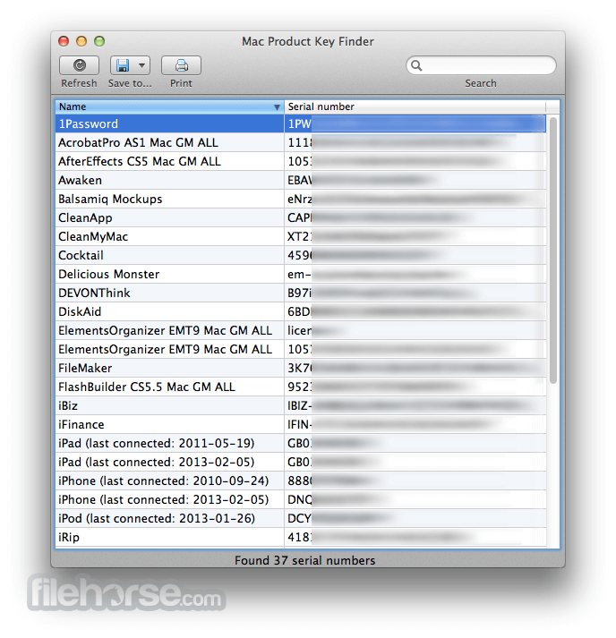Mac Product Key Finder 1.4.0.45 Screenshot 1