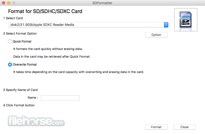 SD Memory Card Formatter 5.0.2 Screenshot 1