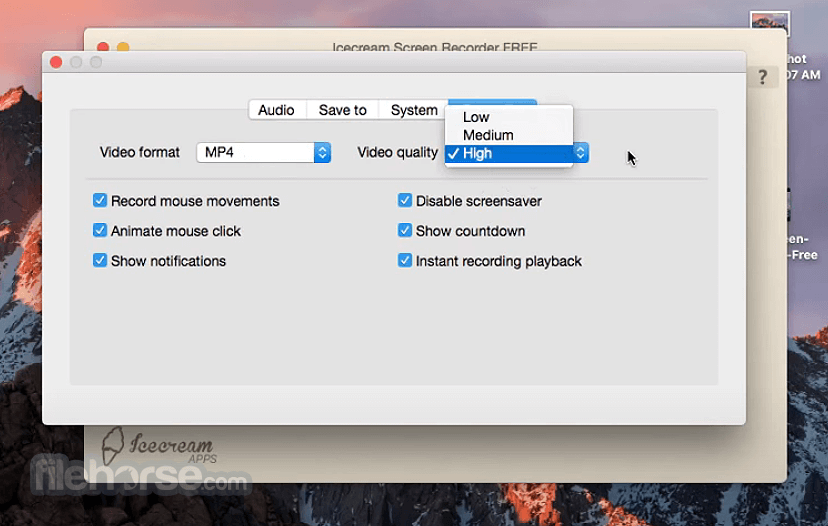 Icecream Screen Recorder 7.26 download the new version for mac