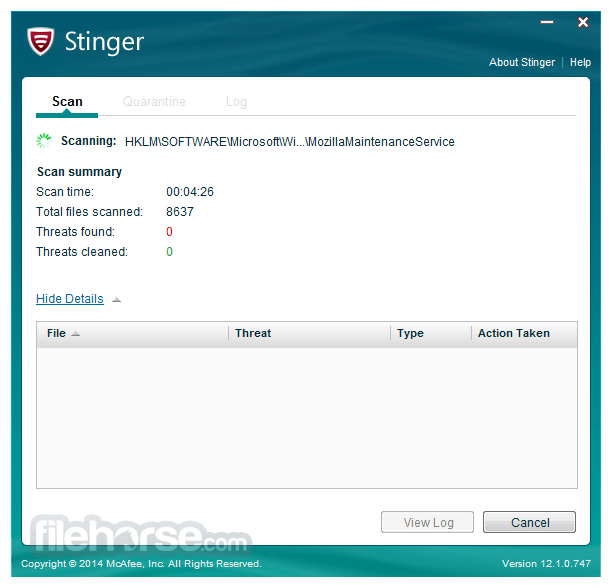 McAfee Labs Stinger 13.0.0.65 (64-bit) Screenshot 2