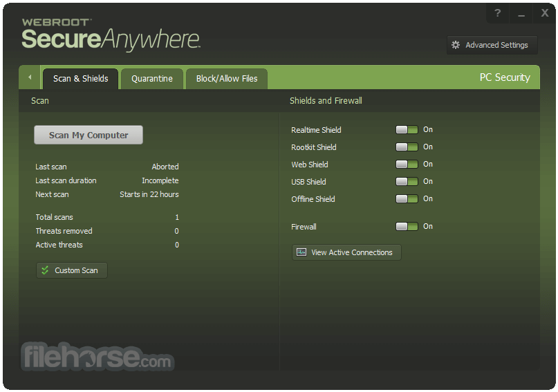 Webroot SecureAnywhere Antivirus 9.0.32.58 Screenshot 4