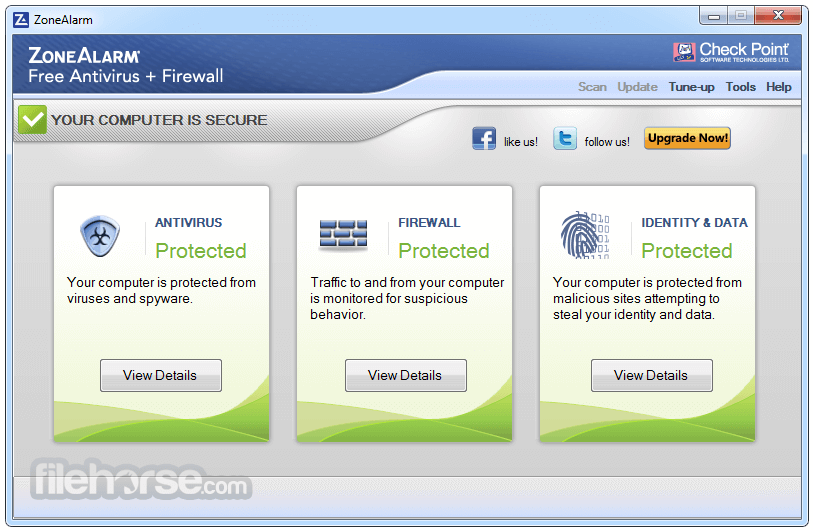 ZoneAlarm Free Antivirus + Firewall 15.8.189.19019 Captura de Pantalla 1