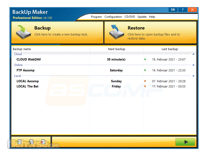 BackUp Maker 8.300 Screenshot 1