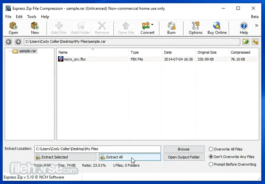 Express Zip File Compression Software 11.03 Screenshot 1