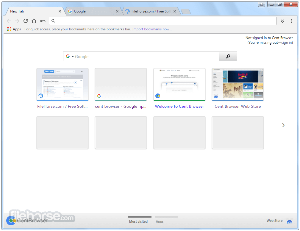 Cent Browser 4.3.9.248 (32-bit) Captura de Pantalla 1