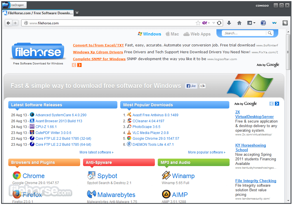 comodo dragon browser dns