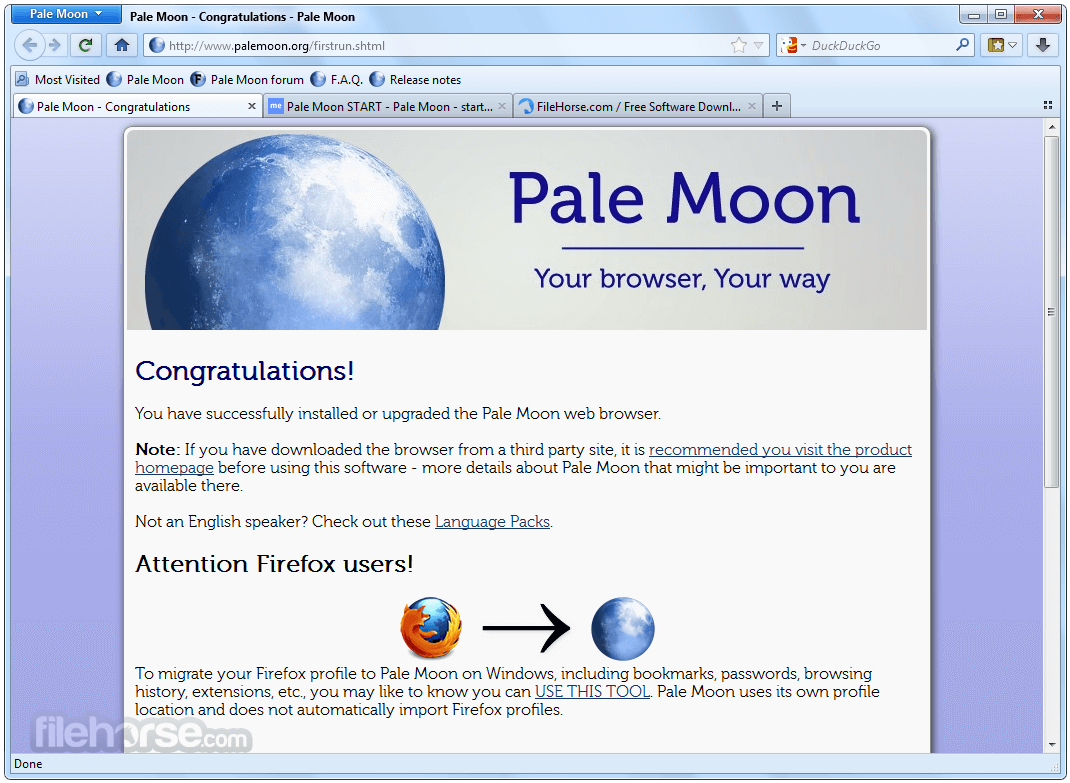 pale moon browser windows xp