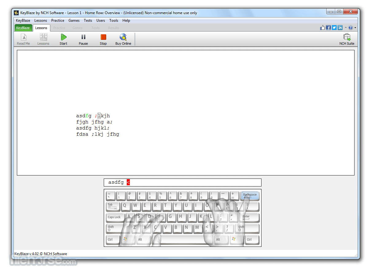 key blaze typing tutor