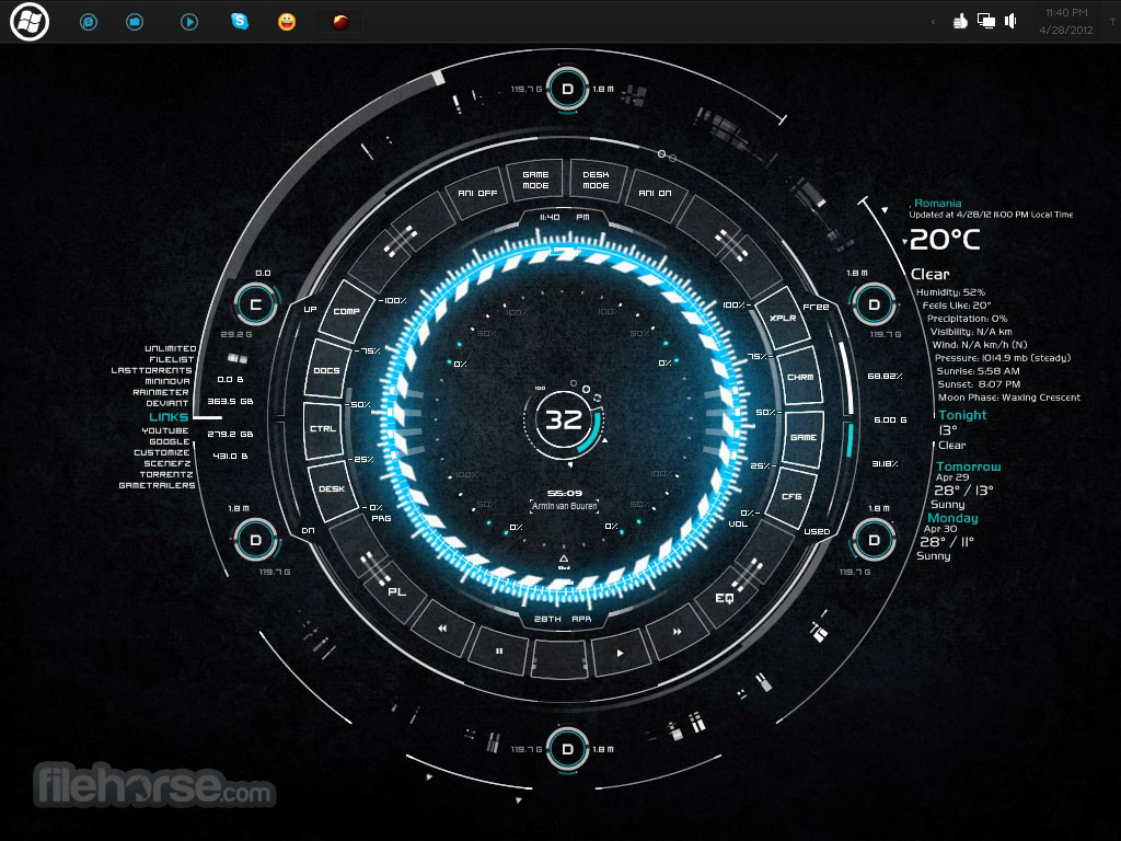 rainmeter windows media player