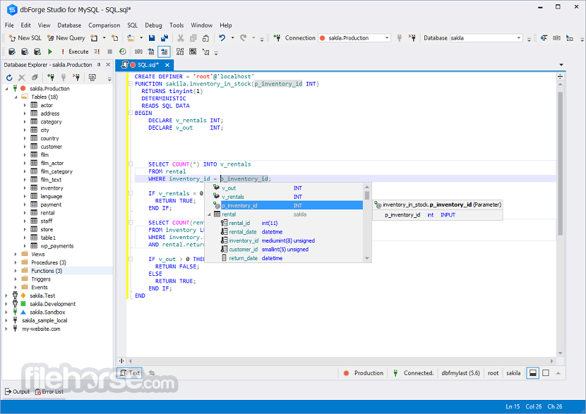 dbforge studio for mysql vs