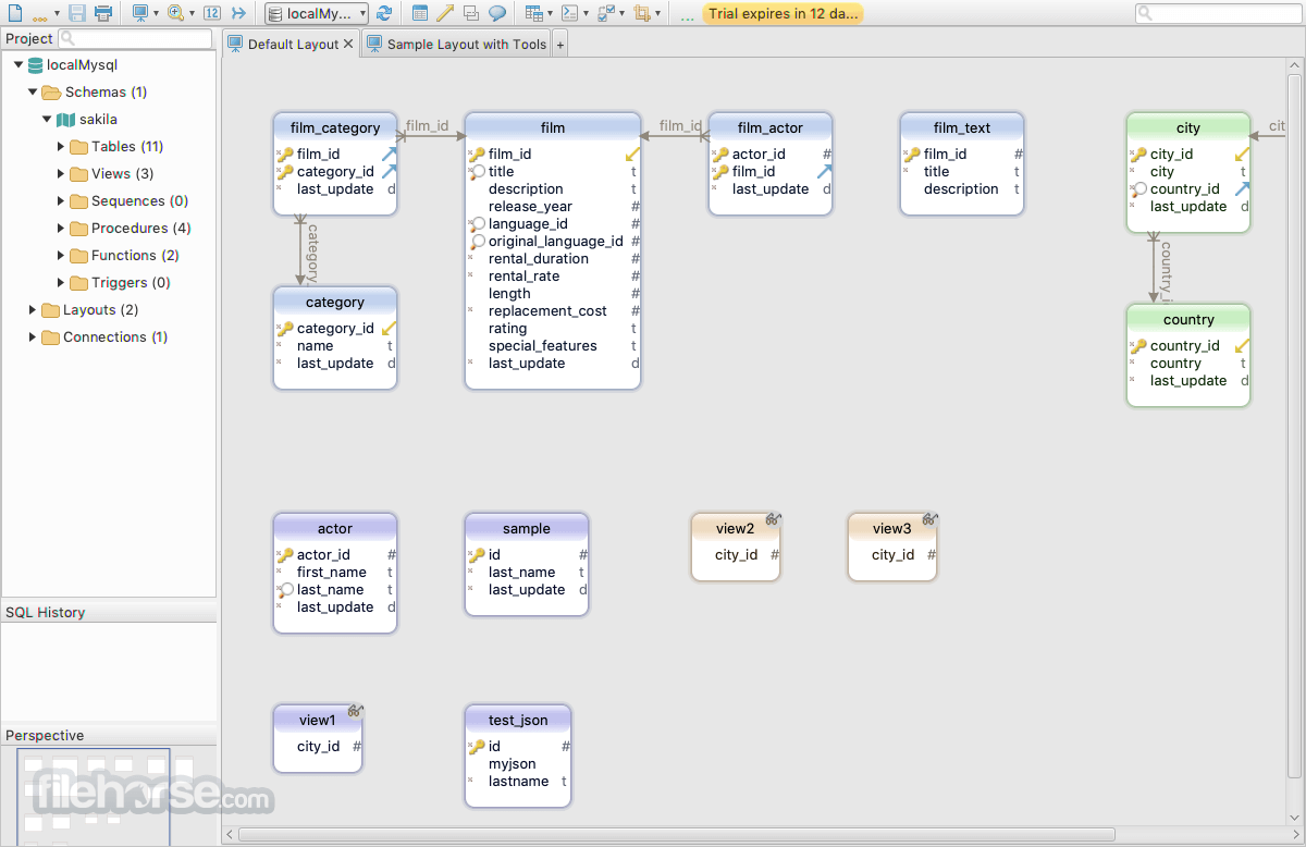 restore data from .dbs file dbschema