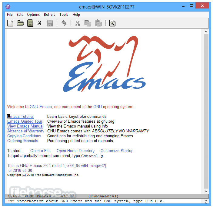 Emacs 28.1 (64-bit) Screenshot 1