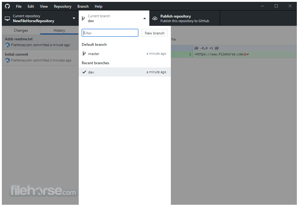 github desktop dark theme