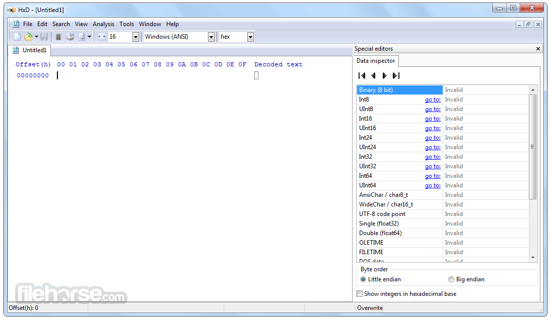 binary editor windows 7