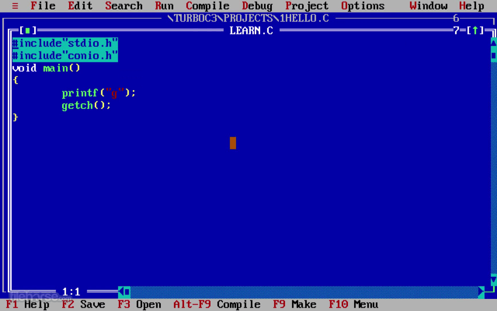 turbo c for window 7