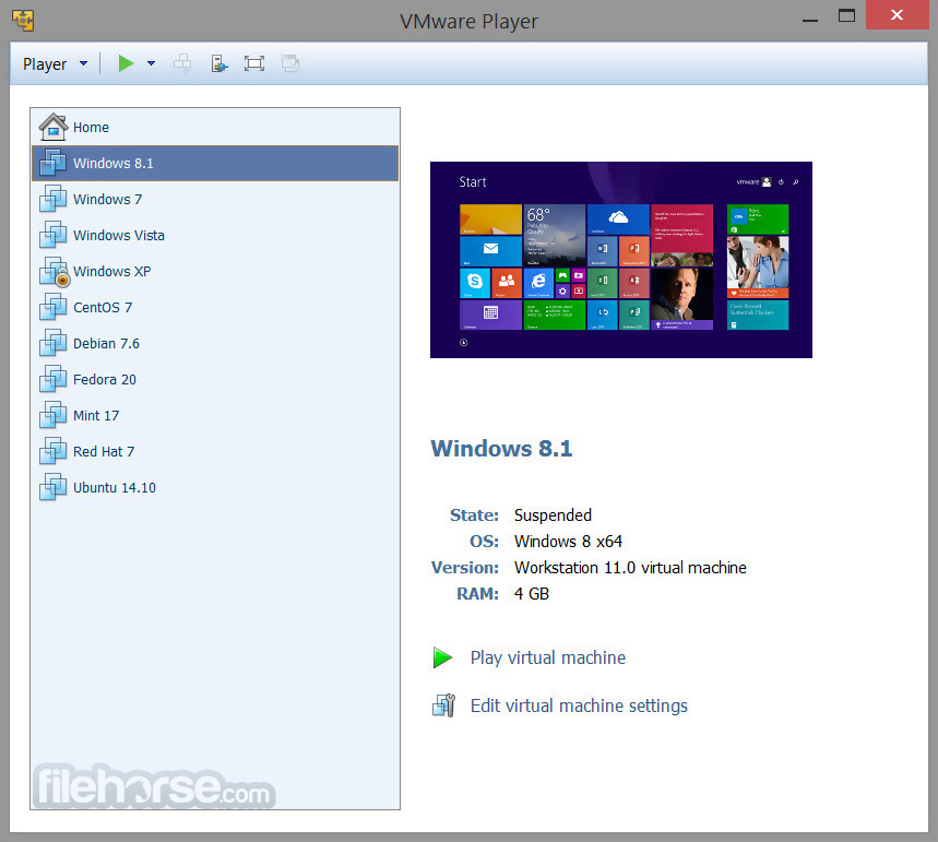 VMware Player 15.5.5 Build 16285975 Screenshot 3