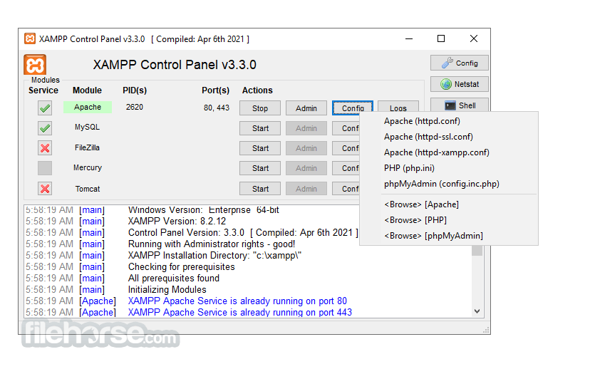 xampp 1.7.3 high load