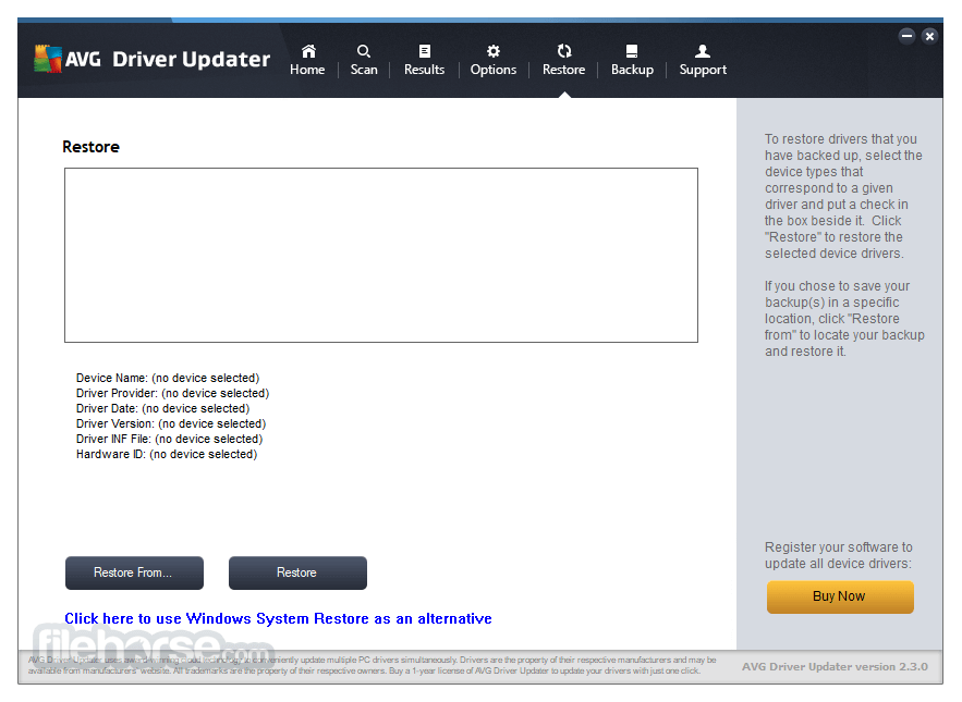 avg update drivers message