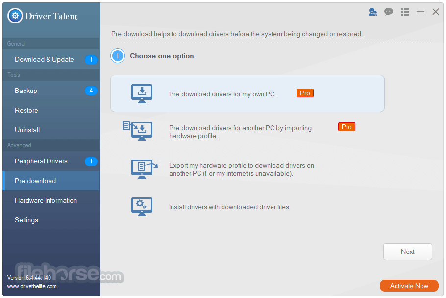 driver talent setup