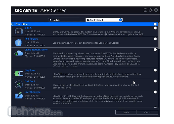 gigabyte app center utility windows 10