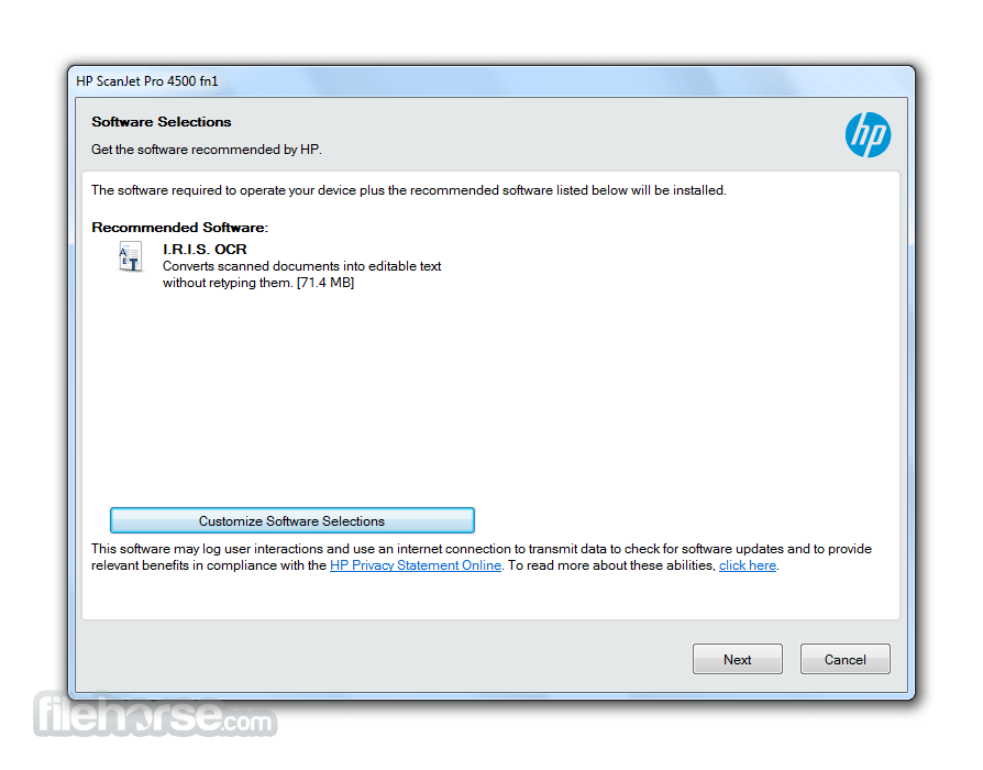 HP ScanJet Pro 4500 fn1 Network Scanner Driver Screenshot 1