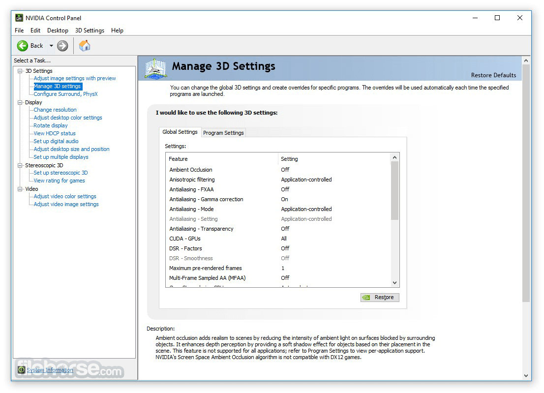 NVIDIA Forceware 368.81 WHQL (XP 64-bit) Screenshot 3