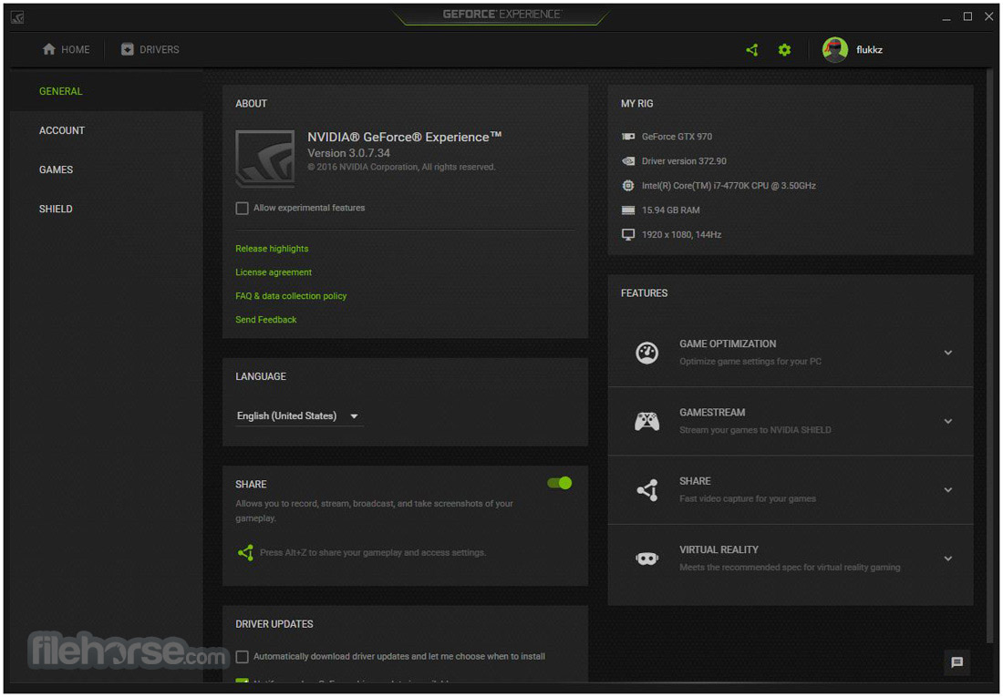 NVIDIA GeForce Experience 3.21.0.36 Screenshot 5