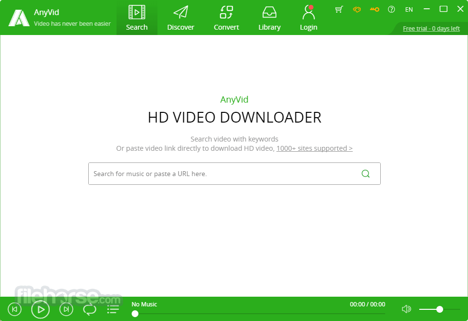 AnyVid for Windows 10.1.0 (32-bit) Captura de Pantalla 1