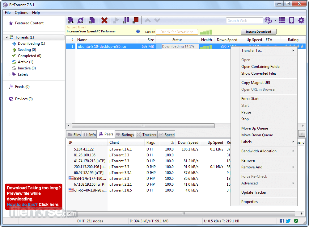BitTorrent Classic 7.10.5 Build 46193 Captura de Pantalla 2