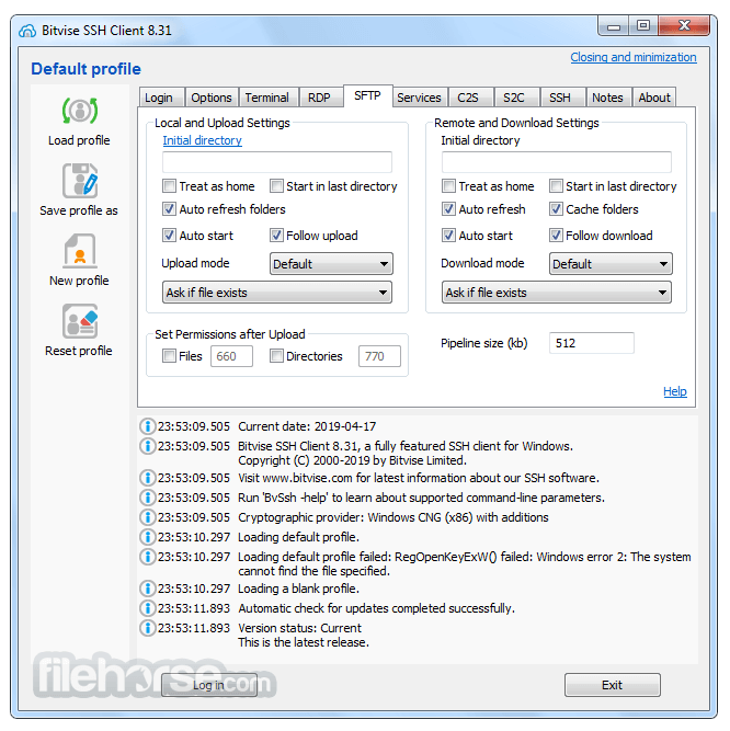 Bitvise SSH Client 9.33 Captura de Pantalla 4