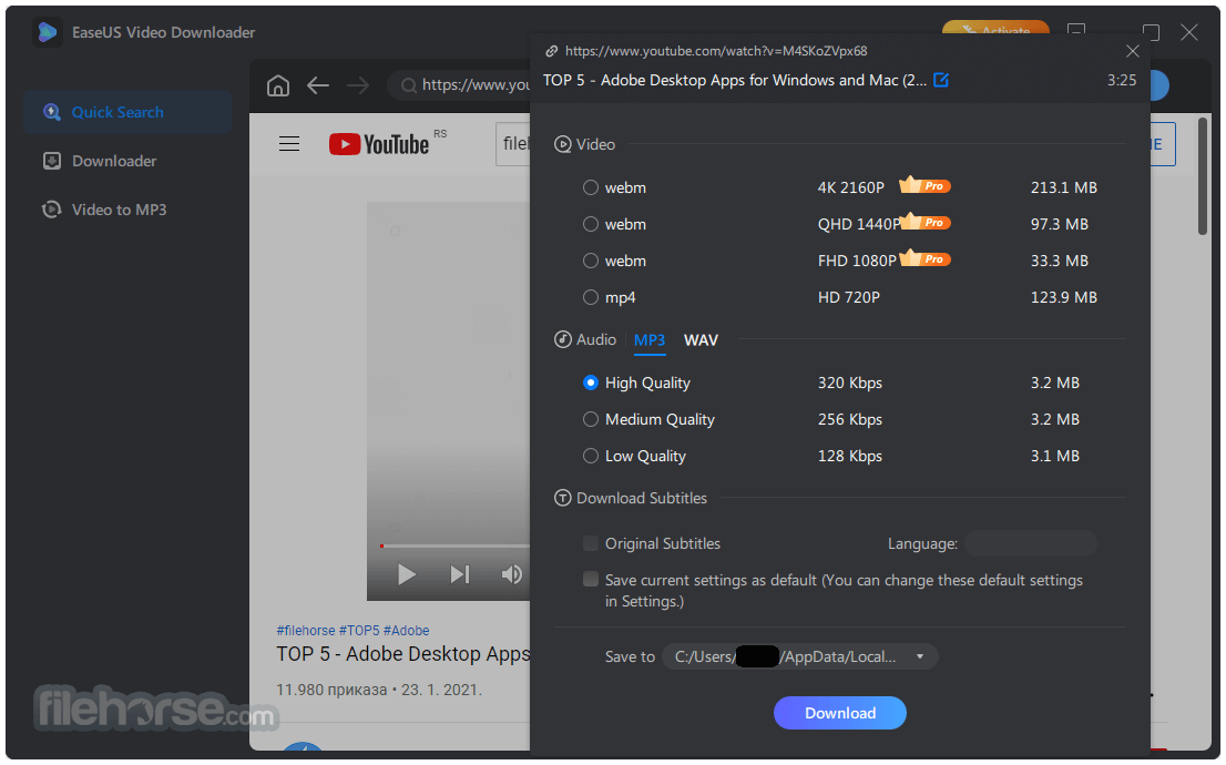 EaseUS Video Downloader 2.4.2 Screenshot 2