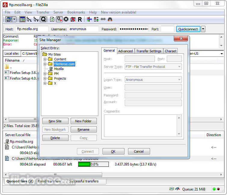 FileZilla 3.60.1 (32-bit) Screenshot 2