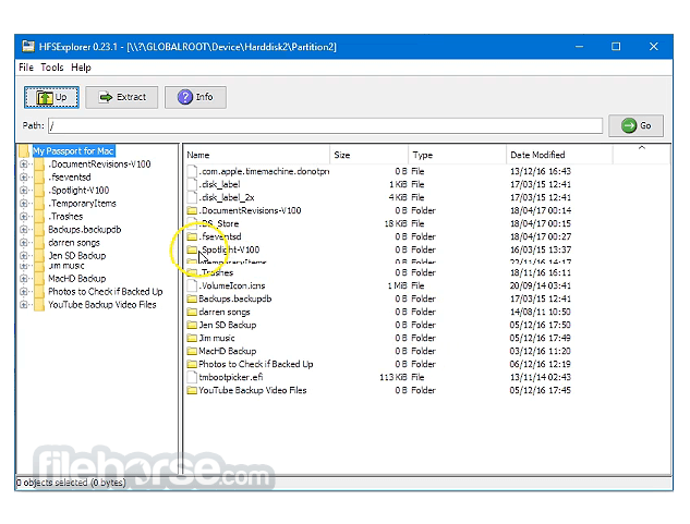 using hfsexplorer for windows to read mac drive