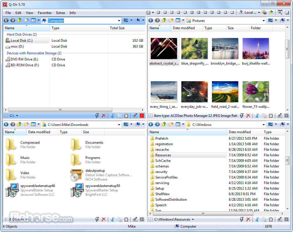 Q-Dir 10.77 (64-bit) Screenshot 1