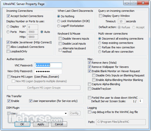 ultravnc mirror driver windows 7