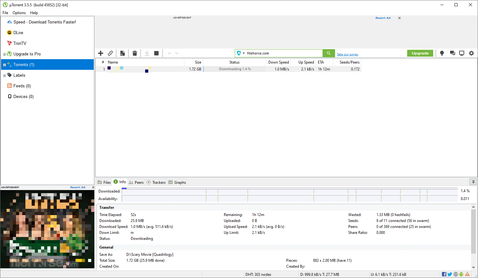 uTorrent 3.6.0 Build 46896 Screenshot 1