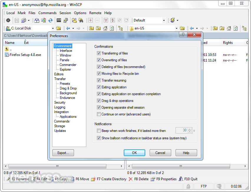 winscp screenshots filehorse file transfer windows screenshot